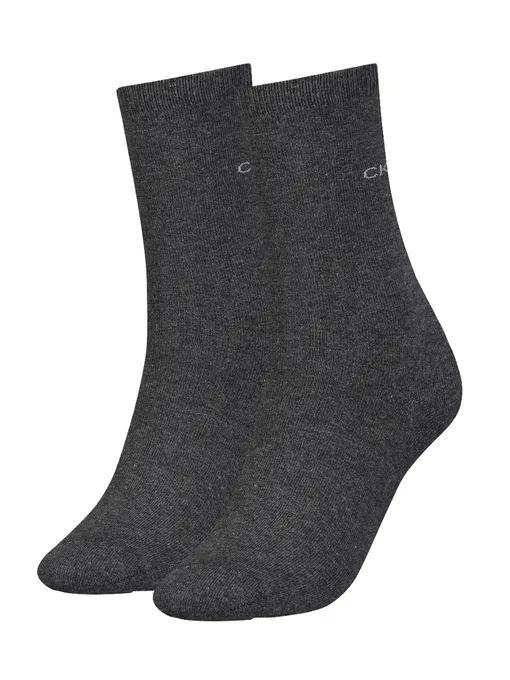 Calvin Klein Underwear WOMEN FOOTIE HIGH CUT LOGO - Trainer socks - dark  grey melange/grey 